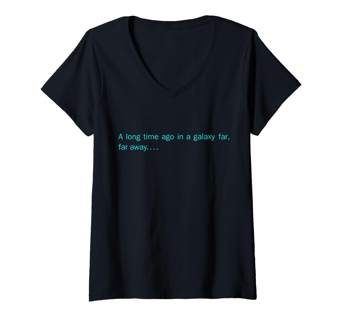 スターウォーズ Star Wars 遠い昔、はるかかなたの銀河系で A Long Time Ago In A Galaxy Far Far Away テキスト Vネック Tシャツ 半袖 レディース