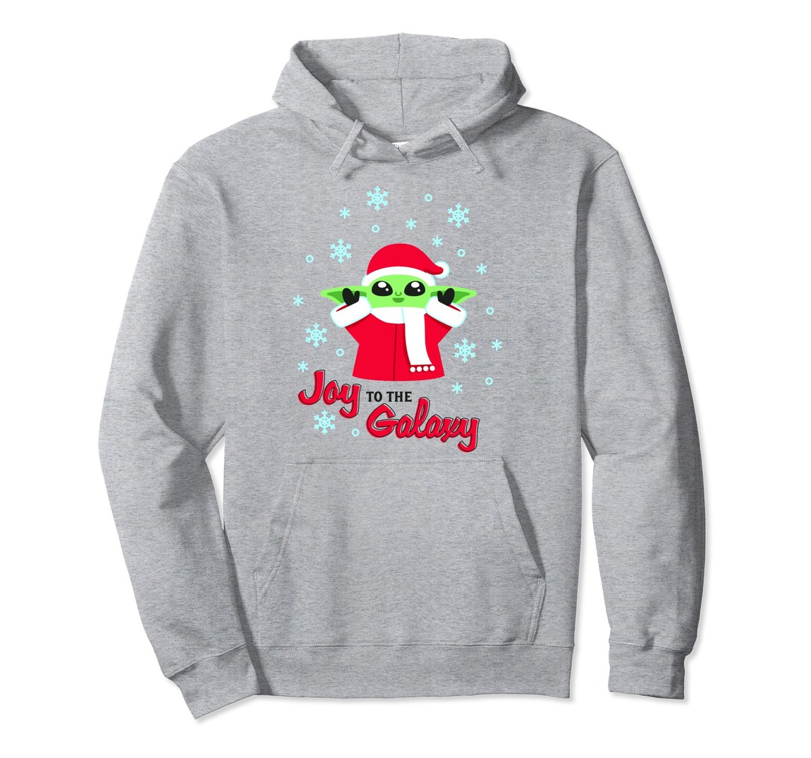 スターウォーズ マンダロリアン The Mandalorian グローグー Grogu クリスマス Joy To The Galaxy デザイン プルオーバー パーカー 長袖 ユニセックス