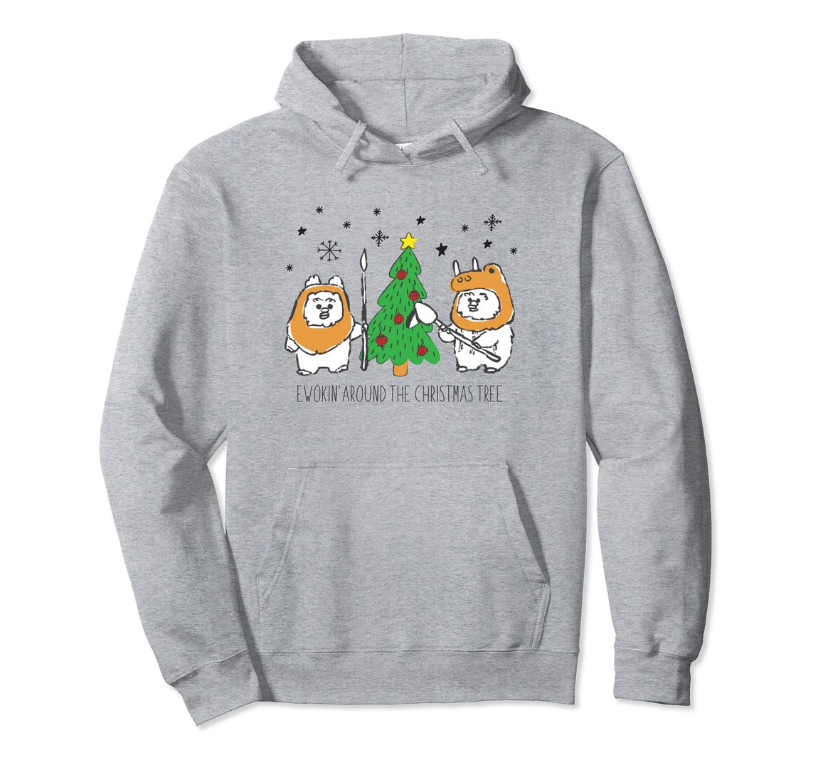 スターウォーズ ジェダイの帰還 Return of the Jedi イウォーク Ewok クリスマスツリー デザイン パーカー 長袖 ユニセックス