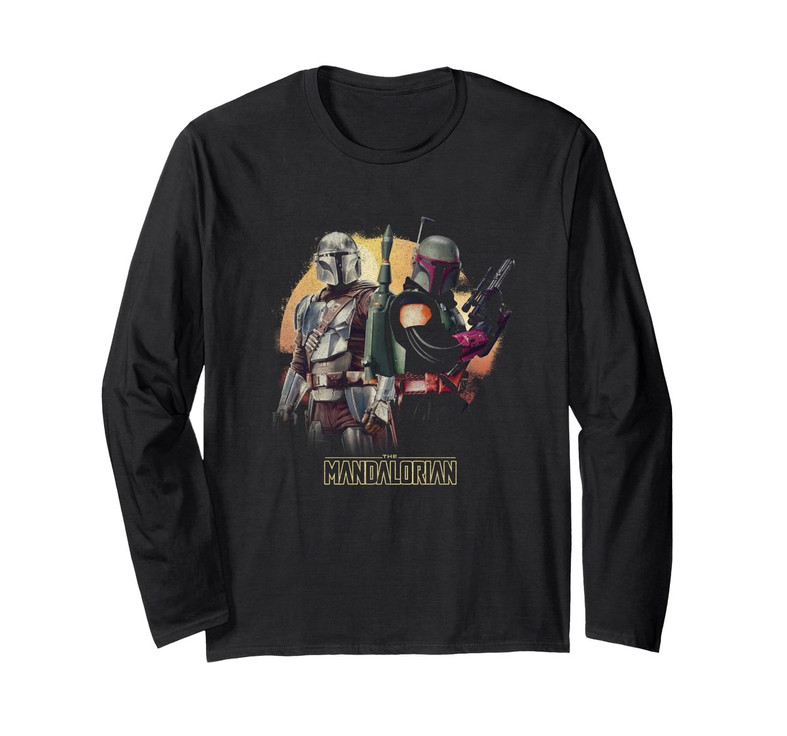 スターウォーズ マンダロリアン The Mandalorian ボバ・フェット Boba Fett ザ・チャイルド The Child チームアップ デザイン ロングTシャツ 長袖 ユニセックス