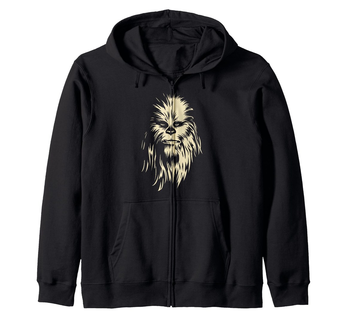 スターウォーズ チューバッカ Chewbacca 2トーン ポートレート 肖像画 ジップパーカー 長袖【商品情報】・ ブランド: スターウォーズ公式ライセンス・ デザイン: チューバッカ 2トーン ポートレート・ アイテム種別: ジップパーカー・ 袖丈: 長袖【特徴】・ 人気キャラクター、チューバッカを2トーンカラーのポートレートで表現したスタイリッシュなデザインです。・ スターウォーズ公式ライセンスを取得した、ファンのためのグラフィックアパレルです。・ 着脱が容易なフルジップ仕様で、レイヤードスタイルにも最適な長袖パーカーです。・ 8.5オンスの程よい厚みの生地を使用した、快適な着心地のクラシックフィットモデルです。・ 首回りにはツイルテープ処理が施され、耐久性と肌触りの良さを高めています。■ サイズ表（着用者の身体サイズ目安・1インチ=約2.54cm換算）※海外(米国)規格です。ゆとりを含むため普段のサイズより1つ下を選ぶ方もいます。【ユニセックス】サイズ胸囲ウエストS89〜94cm74〜79cmM97〜102cm81〜86cmL107〜112cm91〜97cmXL117〜122cm102〜107cmXXL(2XL)127〜132cm112〜117cm3XL137〜142cm122〜127cm※モニター環境により色味が実物と異なる場合があります。海外倉庫からの入荷のためお届けまでお時間をいただきます。※サイズについて海外規格のため、ご注文前に上記サイズ表を必ずご確認ください。サイズ選び間違いによる交換・返品はお受けできません。