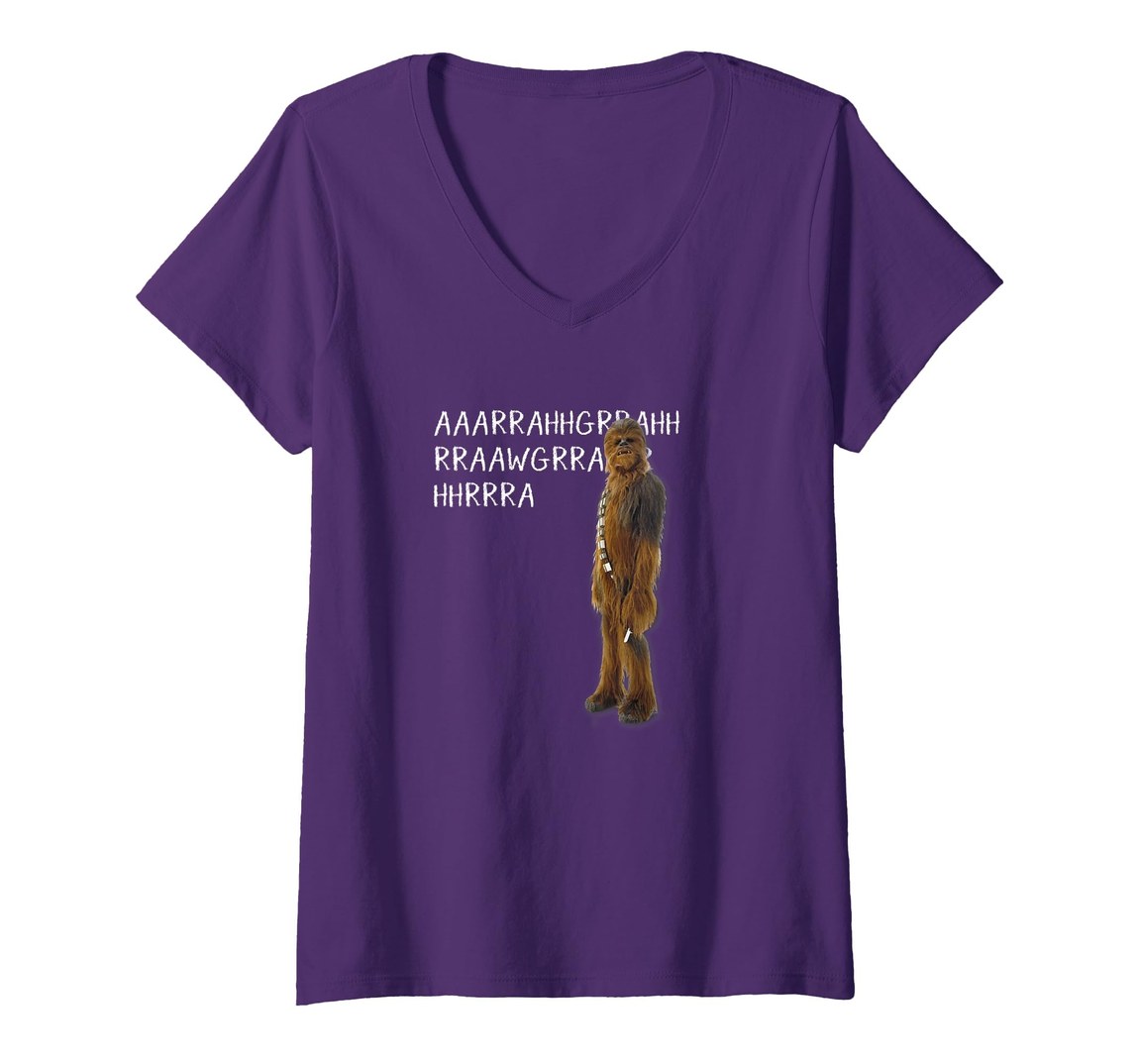 スターウォーズ チューバッカ Chewbacca クラシック ポートレート AAARRAHHGRRAHH Vネック Tシャツ 半袖 レディース