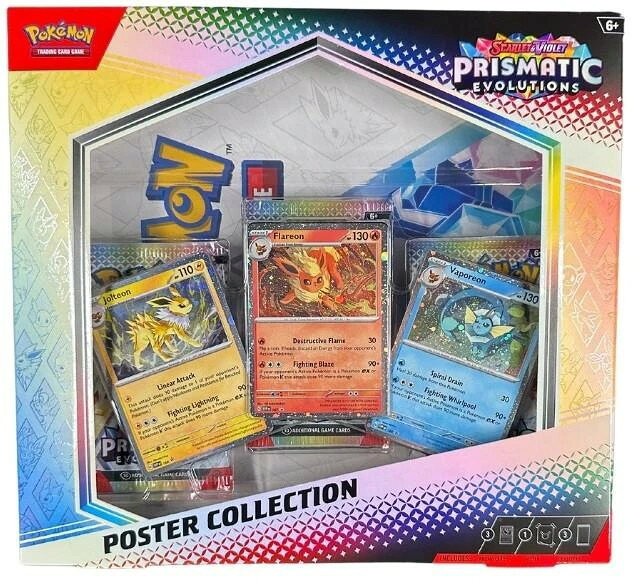 ポケモン英語版 2025 Scarlet & Violet Prismatic Evolutions Poster Collection Box ポスターコレクションボックス ブースターパック3個入