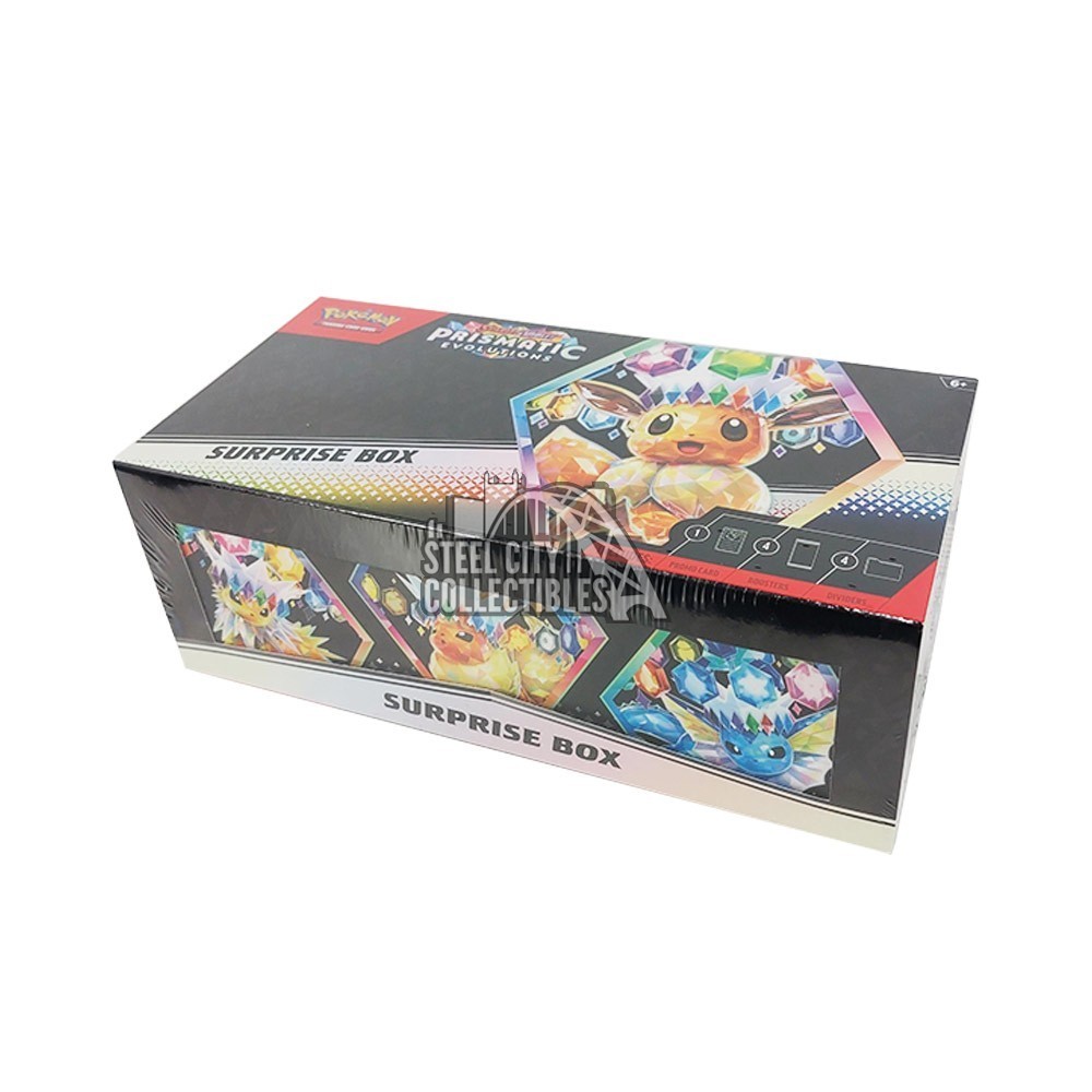 ポケモン英語版 Scarlet & Violet Prismatic Evolutions Surprise Box イーブイ 進化形 プロモカード封入 サプライズボックス