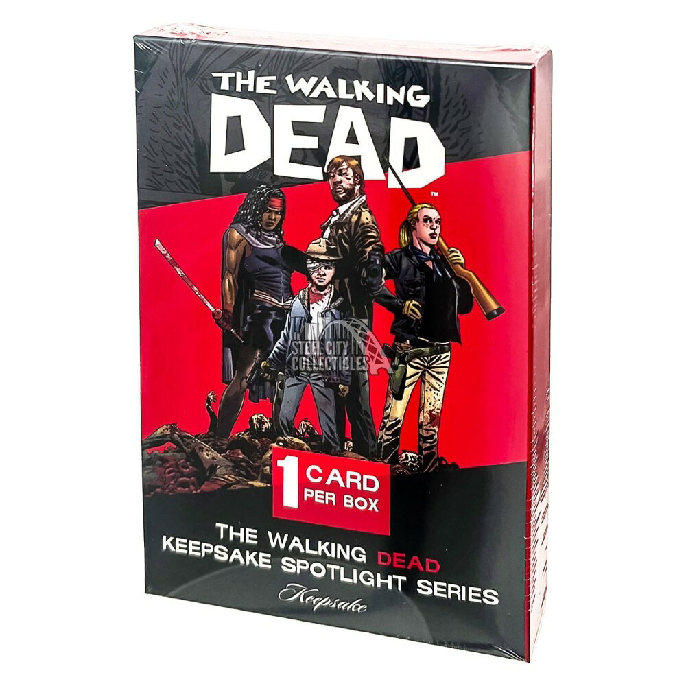 PRODUCT DETAILS ウォーキング・デッド 英語版 2026 Keepsake The Walking Dead Spotlight Series ホビーボックス【商品仕様】1枚入り【ボックス封入内容（メーカー公表の平均）】・50枚限定以下のシリアル入りケース封入カード：1枚【ランダム封入（パラレル・インサート・サイン等）】・シリアル入りパラレル：Blood Splatter(50枚限定)、Orange(25枚限定)、Blue(20枚限定)、Red(15枚限定)、Gold(10枚限定)、Black(1/1)・直筆サイン：SignaGraph(シングル〜クアッド)、SignaPatch(平均50箱に1枚)・1/1限定：手書きスケッチカード、Robert Kirkman/Charlie Adlard カットサイン・インサート：3D/4Dインサート(平均100箱に1枚)、Playing Cards、Die-Cuts、Kill Splatter・収録内容：リック、ニーガン、アンドレア、カール、ミショーン、グレン、マギー、ガバナー等の主要キャラクター【ご注意】・海外版（北米流通）の未開封ボックスです。カード・パッケージのテキストは英語表記です。・封入はランダムで、特定カードの封入を保証するものではありません。 ■ 商品について 海外輸入品（説明書は英語表記の場合あり） ■ ご注意 ・掲載画像は実物に近い色味になるよう調整しておりますが、ご利用の環境により差異が生じる場合があります。・複数店舗で在庫を共有しているため、ご注文後に在庫切れとなる場合がございます。 ■ 納期について お届けの目安を必ずご確認ください。 海外正規ルート仕入れ品 海外ブランド ▼ 海外正規ブランド店 正規代理店 ▼ 当 店 ※本商品は並行輸入品です 製造元は正規品と同一のブランド・メーカーです。当店では海外正規ルートより仕入れた商品を取り扱っております。流通ルートが異なるのみで、商品自体に違いはございません。 ── 当店の商品について ── 正規品のみ取り扱い 海外正規店・正規代理店から商品を直接仕入れ、国内に輸入して販売しております。 日本未入荷・海外限定モデルも多数 日本未入荷・海外限定モデルも多数取り扱っております。サイズ・カラー違いや海外限定で販売された製品など、日本では手に入りにくいアイテムをお届けいたします。 お求めやすい価格の理由 海外市場での価格差や流通ルートの違いにより、国内販売価格よりお求めやすくなっております。品質はそのままに、よりお手頃な価格でお届けいたします。 安心保証 ご使用前に万が一、製品に不具合がございました場合は、交換または商品代金のご返金にて対応させていただきます。商品到着後5日以内にご連絡ください。 ご注意 海外からの輸入品となります。海外輸送のため、外箱に軽微なスレ等がある場合がございますが、商品本体には影響ございません。 ※在庫状況は仕入先の在庫情報をもとに出来る限り正確に表示しておりますが、取寄せ商品のため、タイミングによりご注文後に欠品・キャンセルとなる場合がございます。 お探しの商品がございましたら、お気軽にご相談ください。