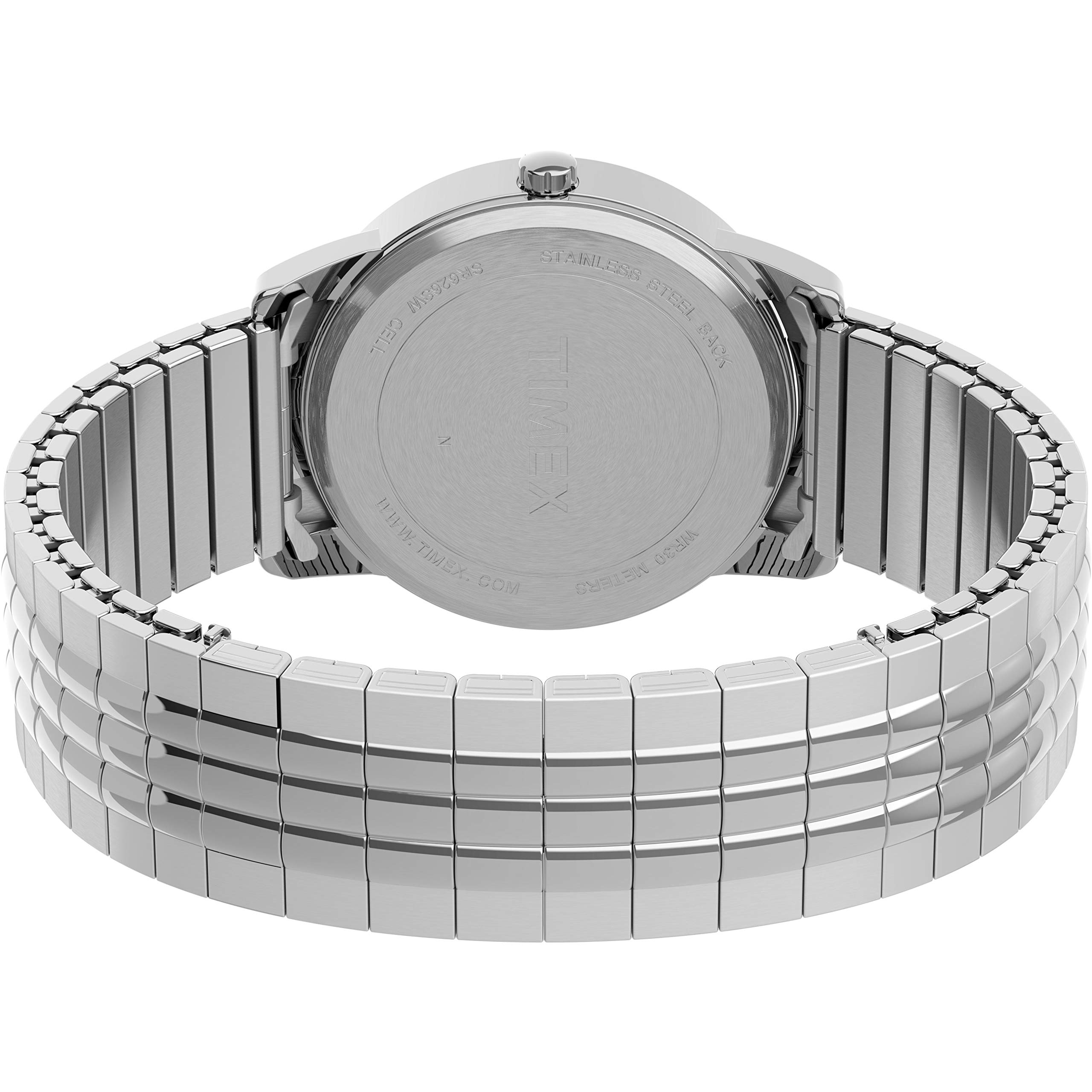 Timexタイメックス メンズ TW2U08800 Easy Reader 35mm SilverTone/Blue Perfect Fit Expansion Band Watch