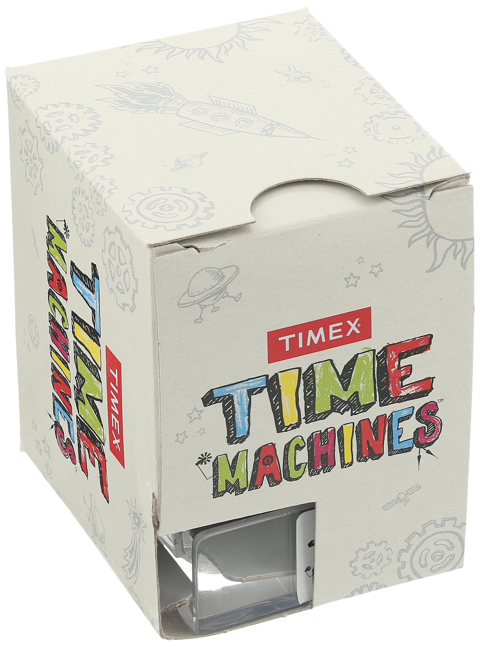 Timexタイメックス キッズ ガールズ TW7C25500 Time Machines Pink/Rainbows & Unicorns Elastic Fabric Strap Watch