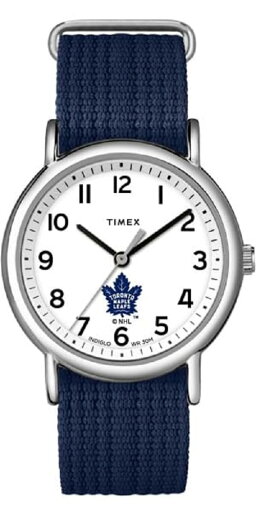 Timexタイメックス ユニセックス男女兼用 Weekender 38mm Watch Toronto Maple Leafs with SlipThru Single Layer Strap Timexタイメックス ユニセックス男女兼用 Weekender 38mm Watch Toronto Maple Leafs with SlipThru Single Layer Strap
