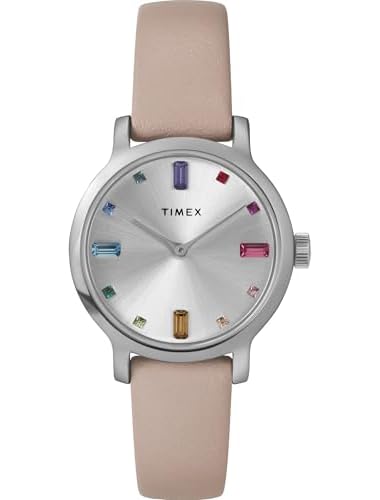 Timexタイメックス レディース トランセンド 31mm 腕時計 ピンクストラップ シルバー文字盤 シルバーケース Timexタイメックス レディース トランセンド 31mm 腕時計 ピンクストラップ シルバー文字盤 シルバーケース