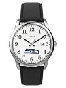 Timexタイメックス トリビュート メンズ NFL イージーリーダー 38mm 腕時計 シアトル・シーホークス ブラックレザーストラップ