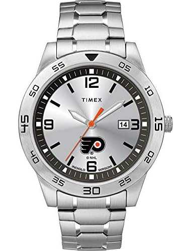 Timexタイメックス トリビュート メンズ NHL サイテーション 42mm 腕時計 フィラデルフィア・フライヤーズ ステンレススチール エクスパンションバンド