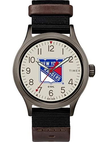 Timexタイメックス メンズ NHL プライド 40mm 腕時計 バンクーバー・カナックス ブラックFastWrapストラップ