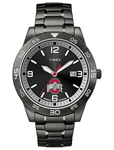 Timexタイメックス トリビュート メンズ カレッジエイト アクレーム 42mm 腕時計 オハイオ州立大学バックアイズ ブラックスチール エクスパンションバンド
