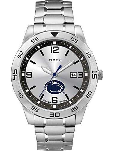 Timexタイメックス トリビュート メンズ カレッジエイト サイテーション 42mm 腕時計 ペンシルベニア州立大学ニタニー・ライオンズ ステンレススチール エクスパンションバンド