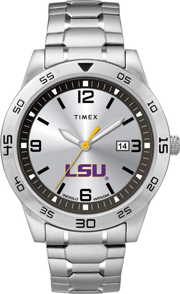 Timexタイメックス トリビュート メンズ カレッジエイト シテーション 42mm 腕時計 LSU タイガース ステンレススチール エキスパンション バンド