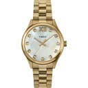Timexタイメックス レガシー 34mm ウォッチ ゴールドトーン ブレスレット マザーオブパール ダイヤル ゴールドトーン ケース