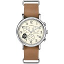 Timexタイメックス トリビュート メンズ カレッジエイト ウィークエンダー クロノ 40mm クォーツ レザーストラップ ブラウン 20 カジュアルウォッチ (モデル: TWZUOHIMVYZ) オハイオ ステイト バックアイズ