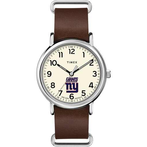 Timexタイメックス トリビュート メンズ NFL ウィークエンダー 40mm 腕時計 ニューヨーク ジャイアンツ ブラウン 本革 スリップスルー ストラップ Timexタイメックス トリビュート メンズ NFL ウィークエンダー 40mm 腕時計 ニューヨーク ジャイアンツ ブラウン 本革 スリップスルー ストラップ