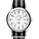 Timexタイメックス メンズ ウィークエンダー 40mm ウォッチ グレー ストラップ ホワイト ダイアル シルバートーン ケース