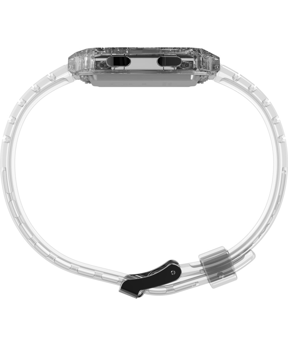 Timexタイメックス ユニセックス Q LCA 35mm ウォッチ クリアストラップ デジタルダイヤル クリアケース