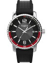 Timexタイメックス メンズ ドレス 41mm ウォッチ ブラック ストラップ ブラック ダイヤル ステンレススチール ケース