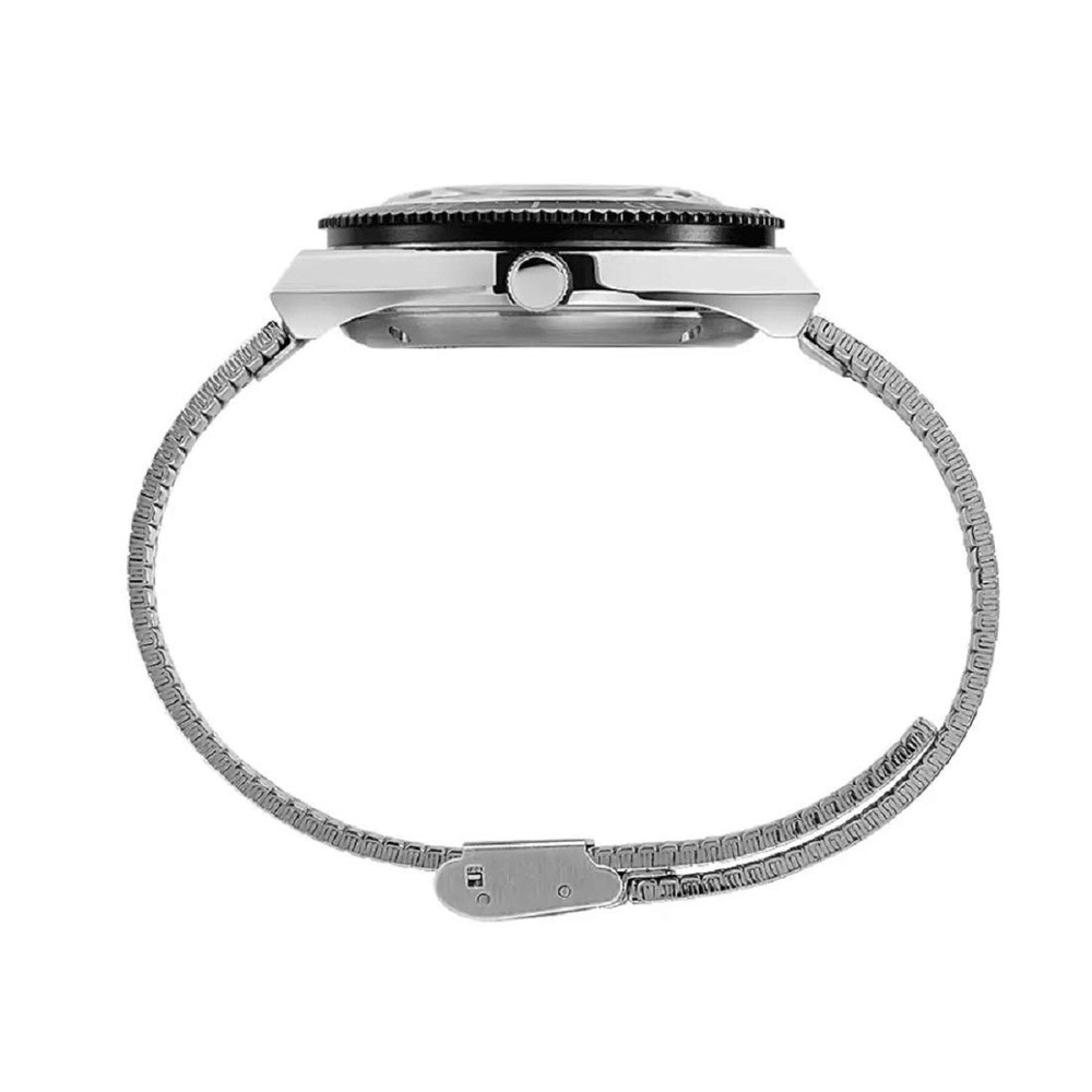 Timexタイメックス メンズ M79 オートマチック 40mm ウォッチ シルバートーン ケース ブラック ダイヤル ブルー ブラック トップリング ステンレススチール ブレスレット