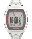 Timexタイメックス ユニセックス アイアンマン トライアスロン T300 42mm ウォッチ ホワイト ストラップ デジタル ダイアル ホワイト ケース