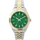 Timexタイメックス レガシー 36mm ウォッチ ツートン ブレスレット グリーン ダイアル ゴールドトーン ケース
