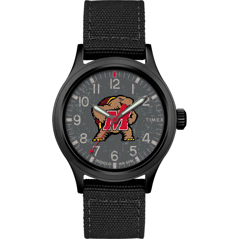 Timexタイメックス メンズ カレッジエイト スカウト 40mm ウォッチ メリーランド テラピンズ ブラック ファブリック ストラップ