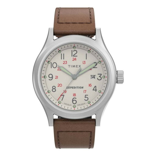 Timexタイメックス メンズ エクスペディション シエラ 41mm ウォッチ ブラックダイヤル ステンレススチールケース ブラック 本革ストラップ Timexタイメックス メンズ エクスペディション シエラ 41mm ウォッチ ブラックダイヤル ステンレススチールケース ブラック 本革ストラップ