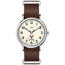 Timex Tribute メンズ カレッジ Weekender 40mm 腕時計 Virginia Cavaliers ブラウン 本革 スリップスルー ストラップ