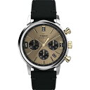 Timexタイメックス メンズ マーリン クォーツ クロノグラフ 40mm 腕時計 ブラックストラップ シャンパンダイアル ツートーンケース