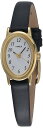 Timex レディース T21912 Cavatina ブラックレザーストラップ腕時計