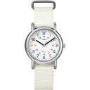 Timex レディース T2N837KW Weekender 腕時計 ホワイトナイロンバンド