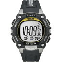 Timex メンズ Ironman Triathlon Classic 100 44mm 腕時計 ブラック&シルバートーンケース イエローアクセント ブラックレジンストラップ