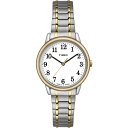 Timex レディース Easy Reader 30mm 腕時計 ツートーンケース ホワイトダイアル ツートーンステンレススチールエクスパンションバンド