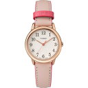 Timex レディース Easy Reader 30mm 腕時計 ローズゴールドトーンケース クリームダイアル ブライトピンクレザーストラップ