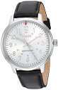 Timex メンズ TW2R85300 Classic 43mm ブラック/シルバートーン レザーストラップ腕時計