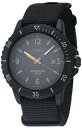Timex メンズ TW2U30300 Expedition Gallatin Solar ブラックファブリックスリップスルーストラップ腕時計 ブラック/オレン...