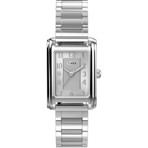 Timex レディース Meriden 21mm 腕時計 - シルバートーン エクスパンションバンド Timex レディース Meriden 21mm 腕時計 - シルバートーン エクスパンションバンド
