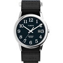 Timex メンズ Easy Reader 35mm 腕時計 シルバートーンケース ブルーダイアル ブルーFastWrapストラップ