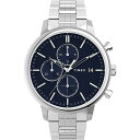 Timex メンズ Chicago Chronograph 45mm 腕時計 - シルバートーンケース ブルーダイアル ステンレススチールブレスレット