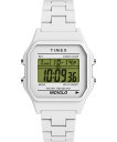 Timex ユニセックス T80 36mm ウォッチ - ホワイトブレスレット デジタルダイヤル ホワイトケース