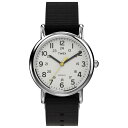 Timex レディース Weekender 31mm 腕時計 シルバートーンケース ホワイトダイアル ブラックファブリックストラップ