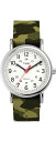 Timex レディース Weekender 31mm 腕時計 シルバートーンケース カモファブリックストラップ ホワイトダイアル