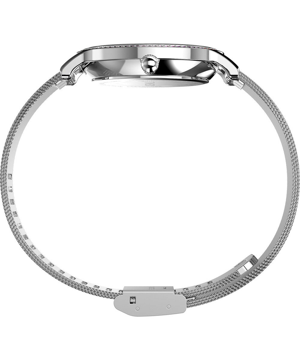 Timex レディース Transcend 34mm 腕時計 シルバートーンブレスレット シルバートーンダイアル シルバートーンケース