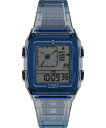 Timex ユニセックス Q LCA 35mm 腕時計 - ブルーストラップ デジタルダイアル ブルーケース