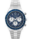 Timex メンズ Q 40mm 腕時計 - ステンレススチールブレスレット ブルーダイアル ステンレススチールケース
