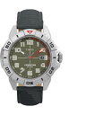 Timex メンズ Expedition North Ridge 42mm 腕時計 - ブラックストラップ グリーンダイアル シルバートーンケース