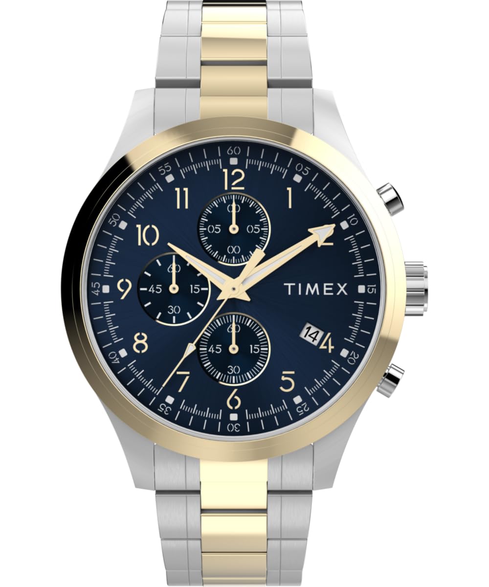 Timex メンズ トレンド 43mm ウォッチ, ツートーンステンレ...(2.0)